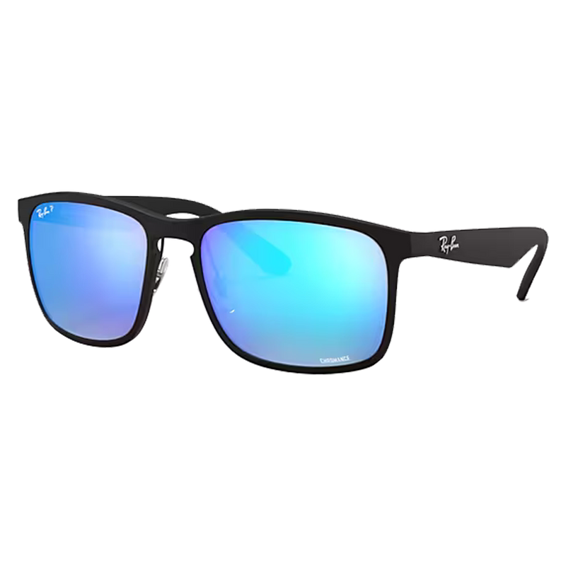 RB4264 Matte Black, Blue Chromance Lenses Side