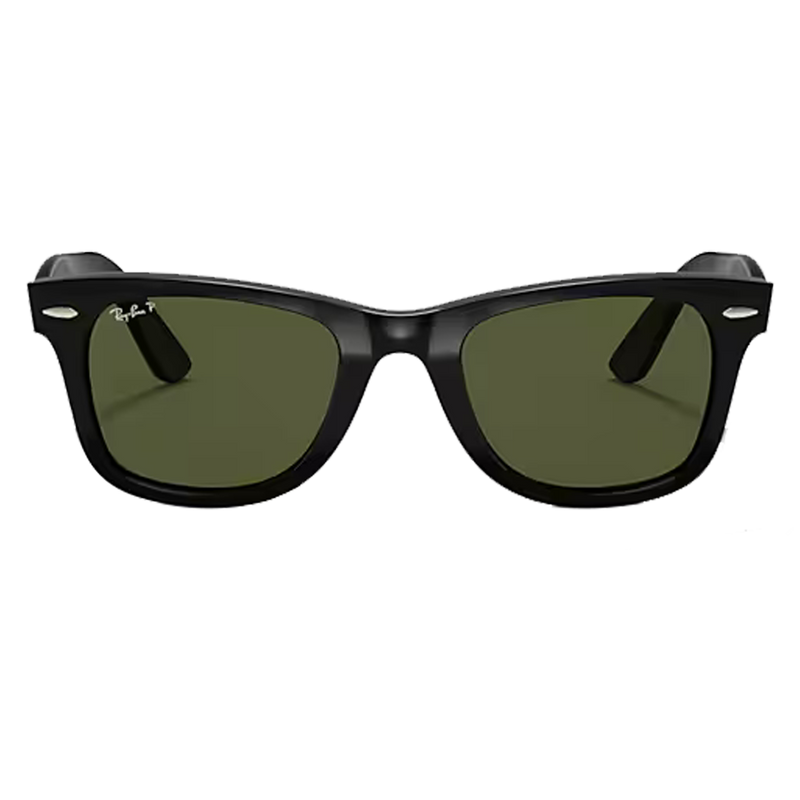 Wayfarer Ease Polished Black, G-15 Green Lenses Front