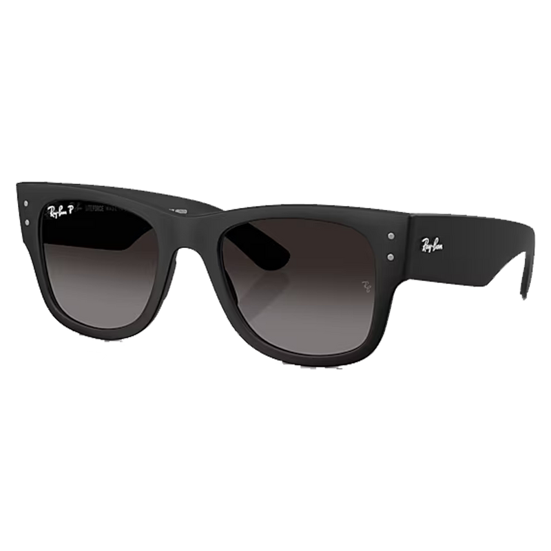 Mega Wayfarer Liteforce Matte Sand Black, Grey Gradient Polar Lenses Side