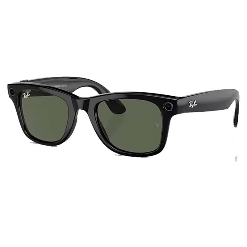 Ray-Ban Meta Wayfarer Shiny Black, G-15 Green Lenses Back