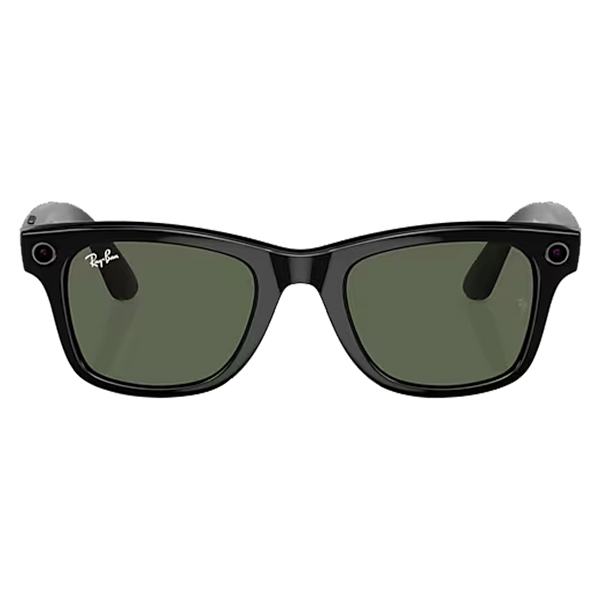 Ray-Ban Meta Wayfarer Shiny Black, G-15 Green Lenses Front