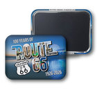 Fridge magnet celebrating 100 years of Route 66 with scenic design on a white background