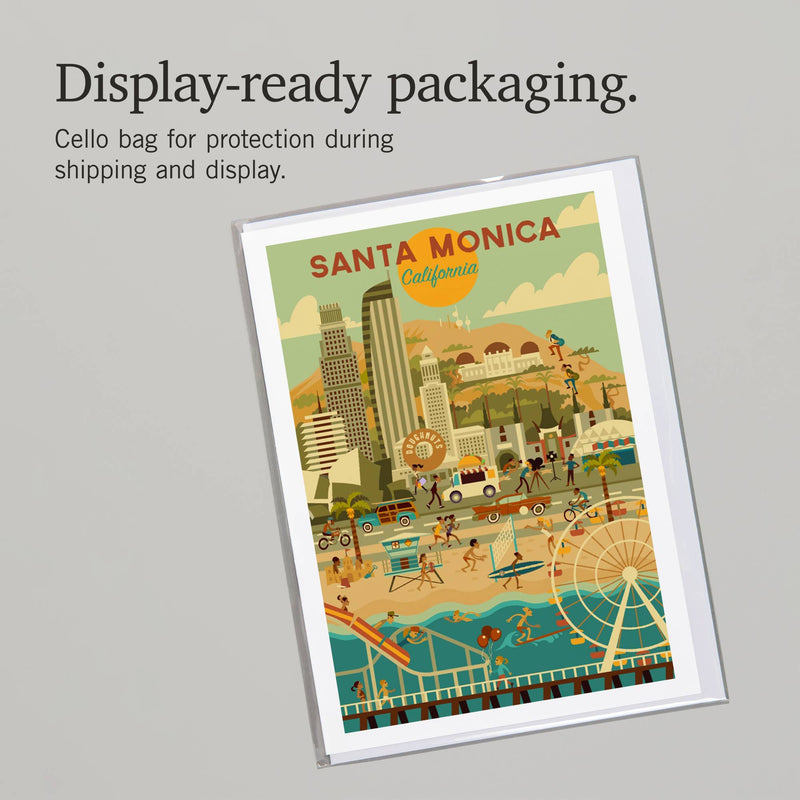 Santa Monica California Geometric Notecard