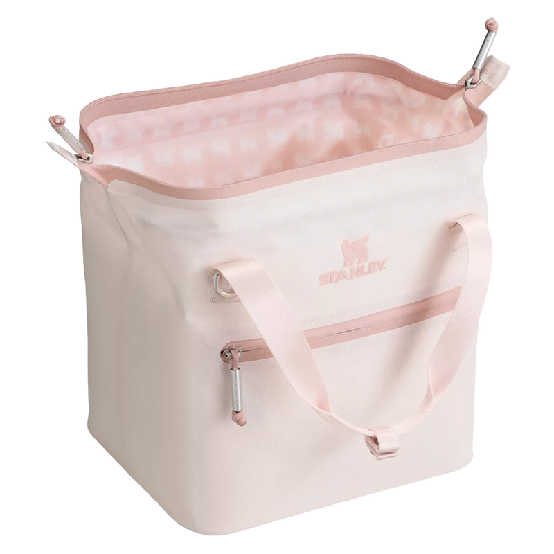 Stanley All Day Julienne Mini Cooler 7.4QT - Rose Quartz Top Open