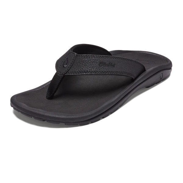 OluKai Ohana Flip-Flops Beach Sandal Men Sz 7 Black Water Resistant Resort Comfy OluKai  main image 3
