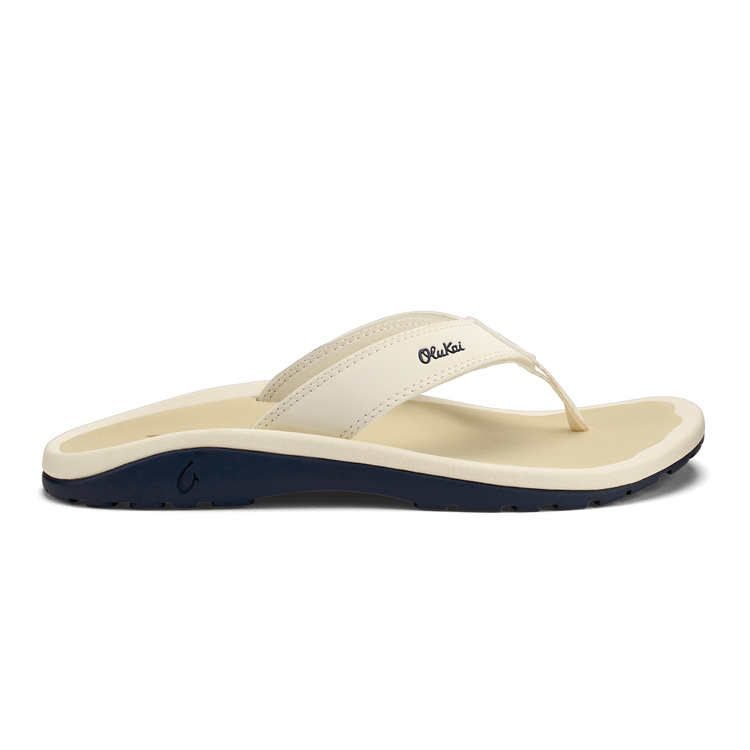 Olukai 'Ohana White Sand/Deepest Depths Men's Sandals (Side)