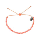 Braided bracelet with a logo charm on a white background