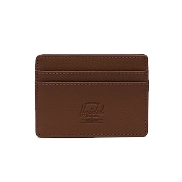 Herschel Charlie Cardholder Wallet Vegan Leather Saddle Brown Front