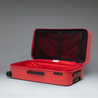 Open red luggage