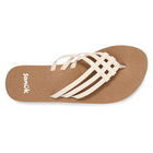 Sanük Yoga Sandy II Women's Memory Foam Flip Flops - Tan/White Top View