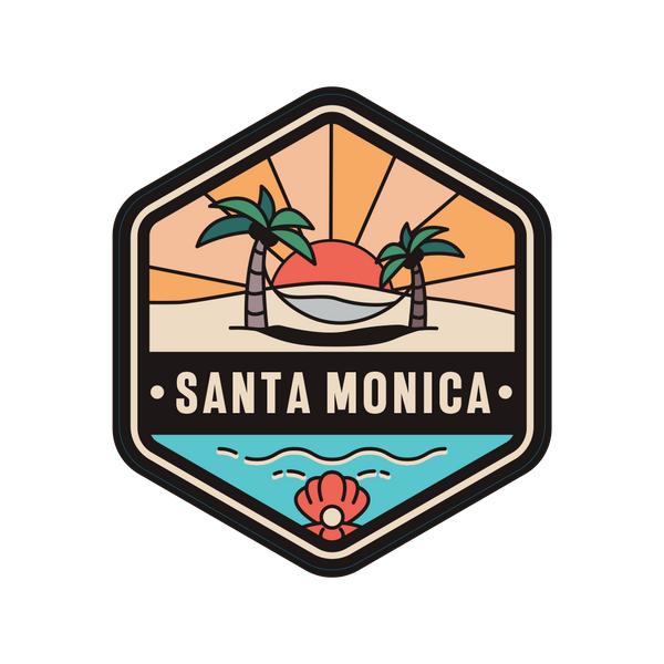 Sticker Pack Santa Monica Outdoor Hex - Ocean Beach Palm Trees