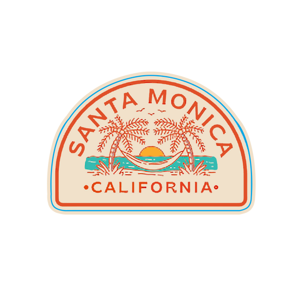 Sticker Pack Santa Monica California Coastal Hammock Beach