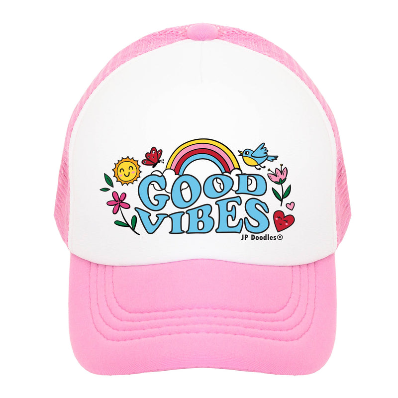 Good Vibes Kids Trucker Hat Front
