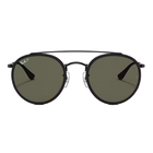 Ray-Ban Round Double Bridge Polished Black + Classic Green