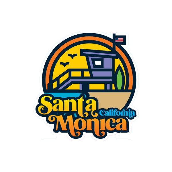 Sticker Pack Santa Monica California Bright Text