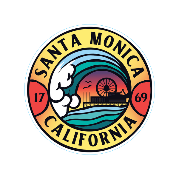 Sticker Pack Santa Monica California Pier Barrel