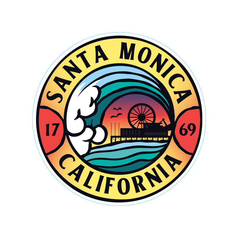 Sticker Pack Santa Monica California Pier Barrel