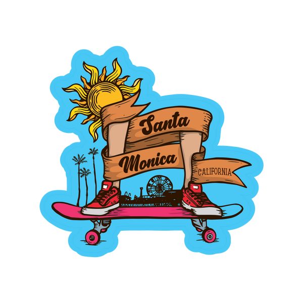 Sticker Pack Santa Monica Skateboard Sun