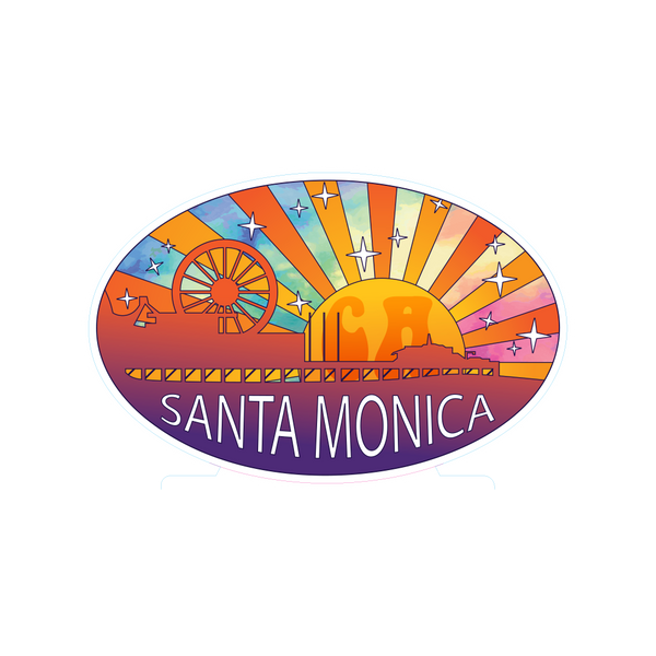 Sticker Pack Santa Monica CA Watercolor Sunburst