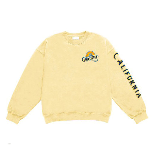 California Basic Fleece Relaxed Fit Crew Neck - Light Yellow