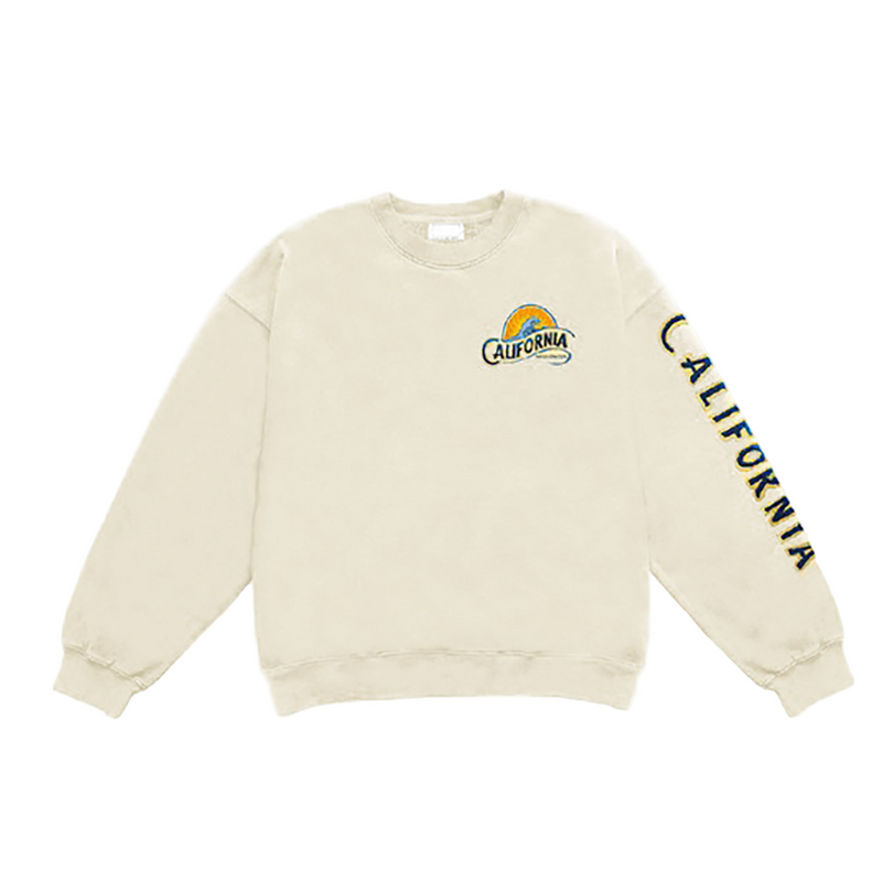 California Basic Fleece Relaxed Fit Crew Neck - Beige