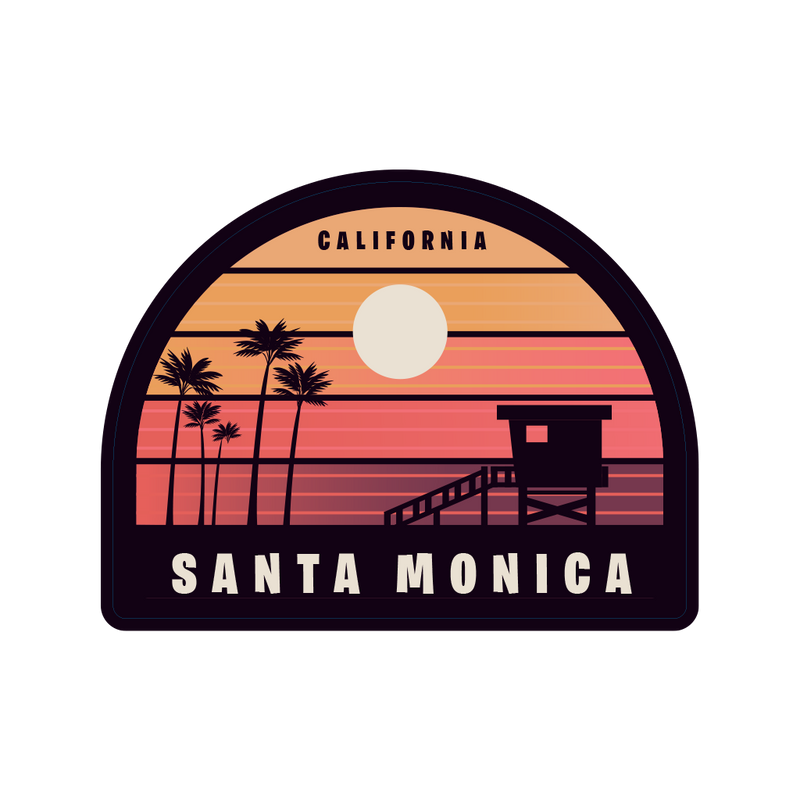 Sticker Pack Santa Monica California Coastal Dusk