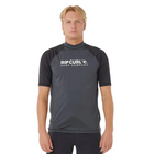 Rip Curl Shock UPF50 Short Sleeve Rash Ves - Black Marle (Front)