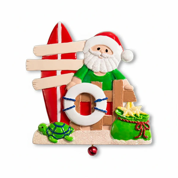 Beach Santa w/ Surfboard Signs