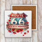 Route 66 Life is a Highway Stone Coaster
