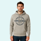 Santa Monica Circle Stamp Surfboard Hoodie - Heather Grey