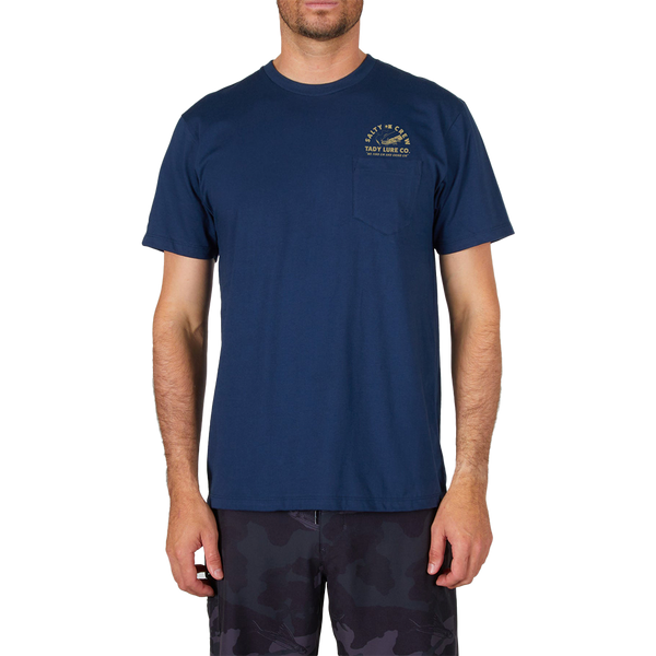 Salty Crew Tady Navy Short Sleeve Standard Pocket Tee Front