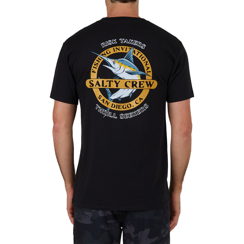 Salty Crew Interclub Black Short Sleeve Premium Tee Back