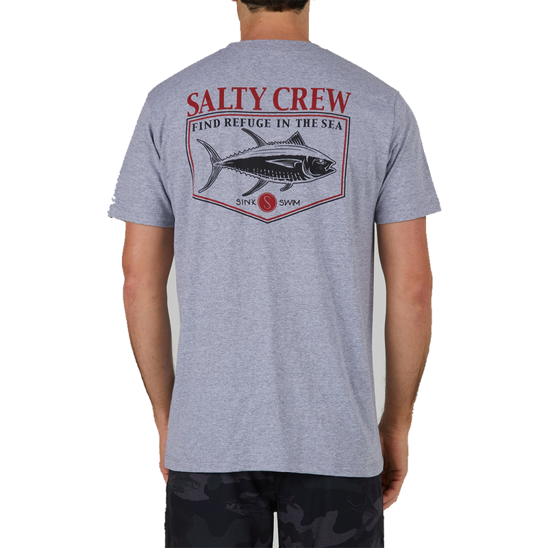 Salty Crew Angler Athletic Heather Short Sleeves Standard Tee back