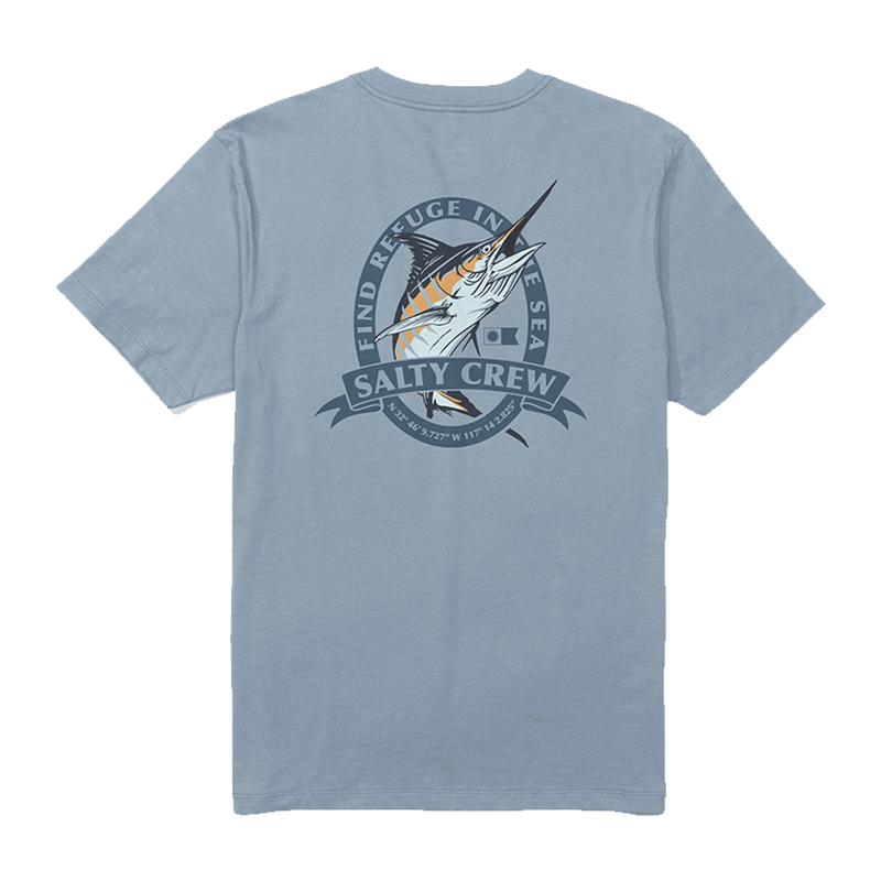 Salty Crew Bill Club Men's Tee - Blue Fog back