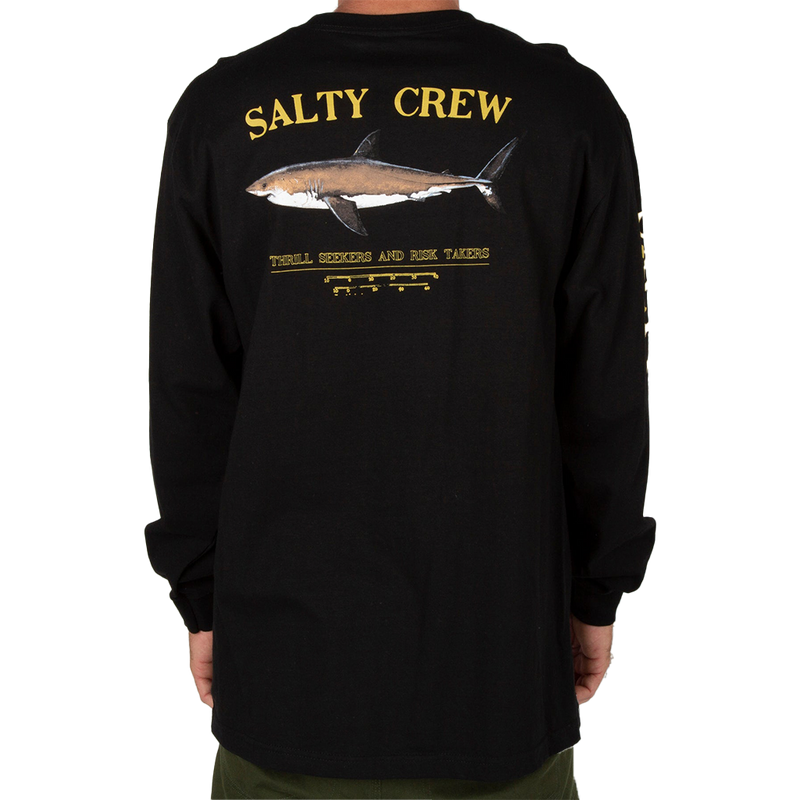 Salty Crew Bruce Black Long Sleeve Standard Tee Back