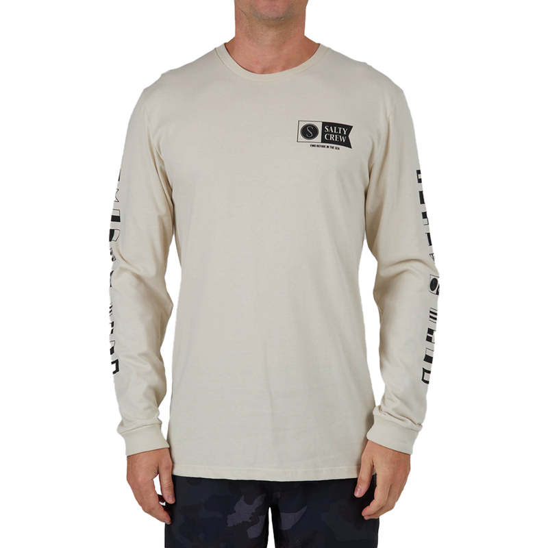 Salty Crew Alpha Premium Long Sleeve Tee - Bone Front View