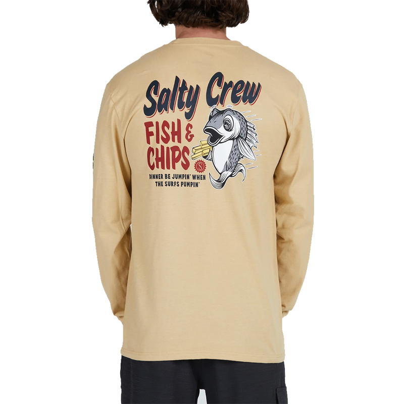 Salty Crew Fish & Chips Camel L/S Premium Tee