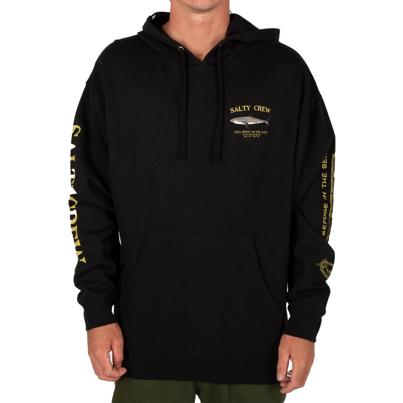 Salty Crew Bruce Black Hood Fleece Front