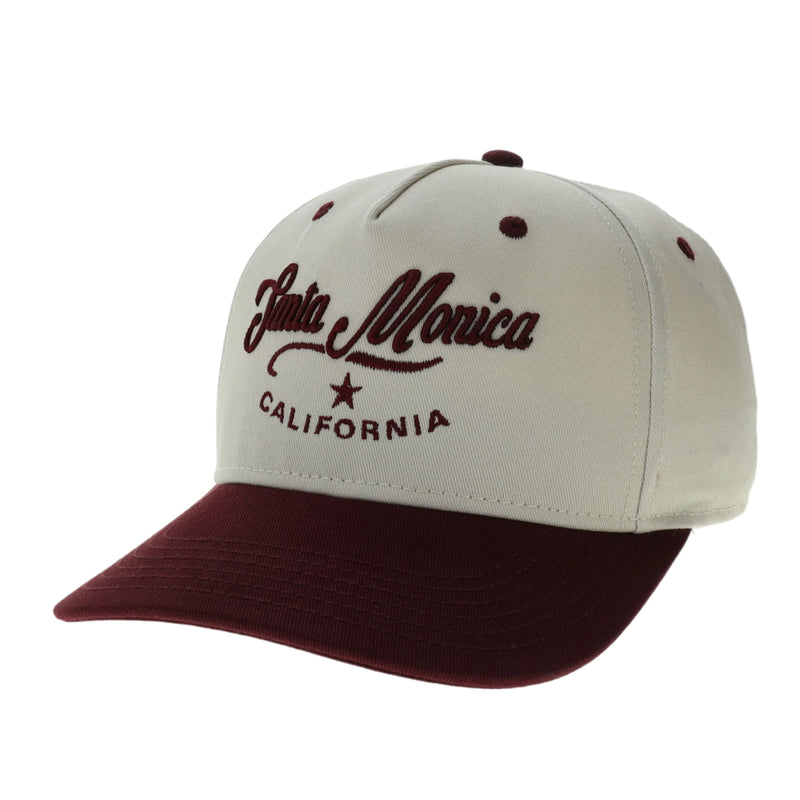 Santa Monica Stone/Maroon Heritage Twill Adj