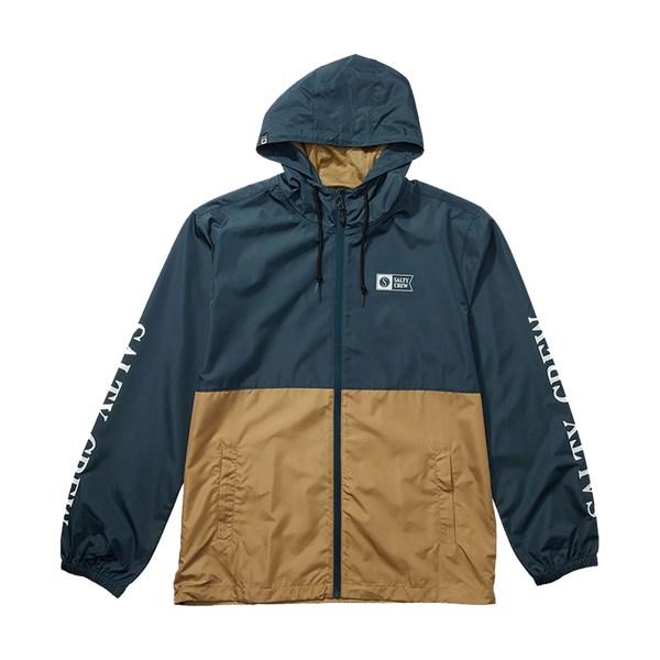 Salty Crew Surface Navy/Straw Windbreaker Jacket Front