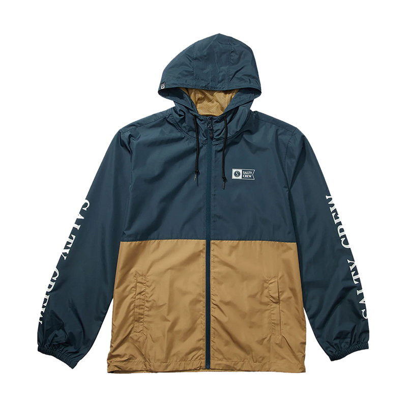 Salty Crew Surface Navy/Straw Windbreaker Jacket Front