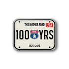 Decorative sign celebrating 100 years of Route 66 on a white background