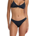 RVCA Solid Cheeky Bikini Bottom - Black (Front)