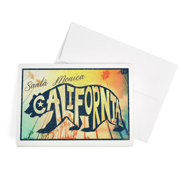 GREETING CARD Santa Monica, California, Beach Palette