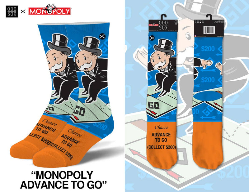 Odd Sox Monopoly Advance To Go - Mens Crew Straight