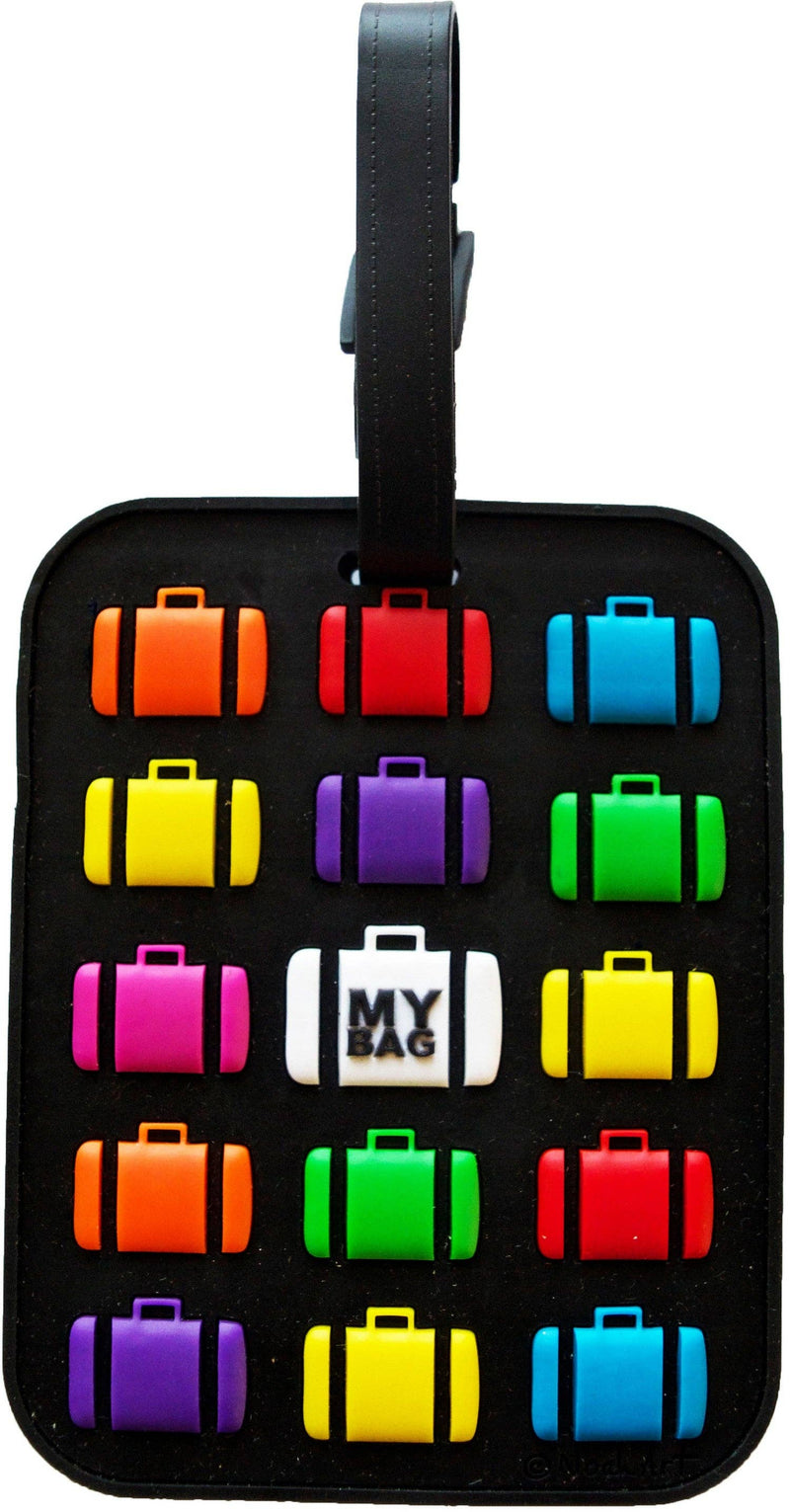 Multi Suitcase Black Luggage Tag Front