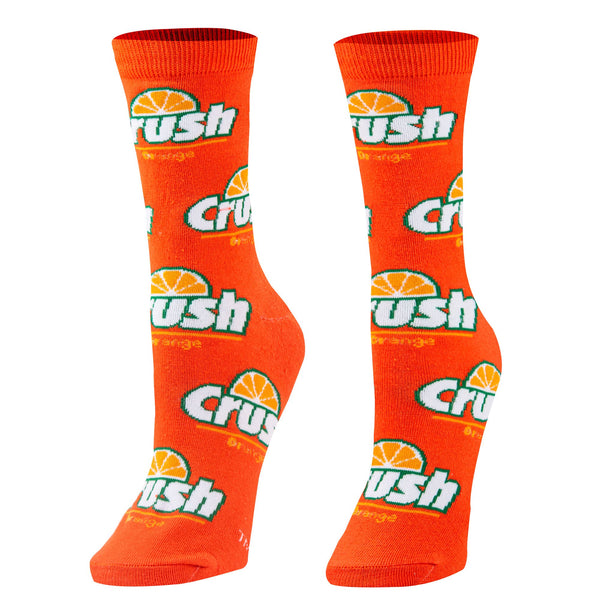 Crazy Socks Women's Crew Folded - Orange Crush