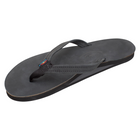 A single dark gray flip-flop sandal with a textured strap and a small red, white, and blue logo accent on the side, shown against a plain white background.