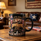 USA 250th Anniversary Ceramic Mug, We The People Patriotic : Ceramic Mug 15oz Black