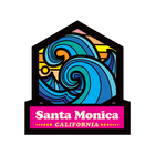 Sticker Pack Santa Monica California Retro Hex - Ocean 